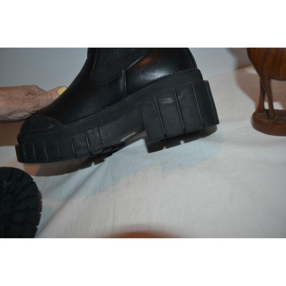 Redo Black Chunky Platform Boots Military Retro Monster - Picture 7 of 7